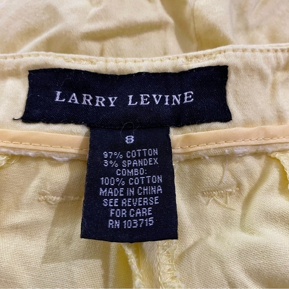 Larry Levine Capri Trouser Pant Light Yellow 8 - Picture 2 of 7